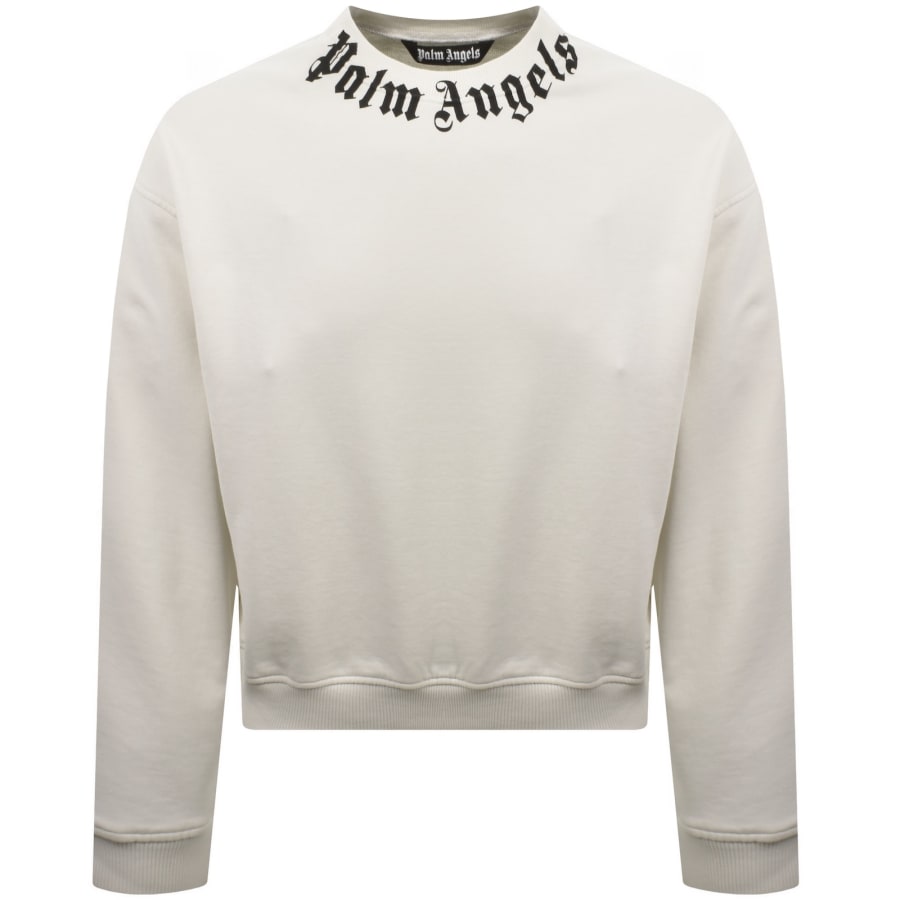 Palm Angels Neck Logo Sweatshirt Off White | Mainline Menswear us